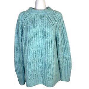 Vineyard Vines Capri Blue Cozy Fisherman Ribbed Merino-Blend Sweater size S